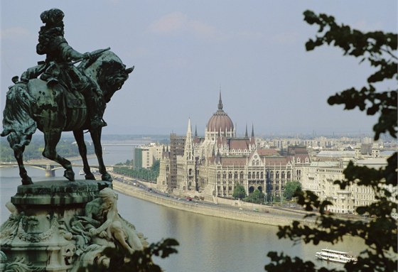 Socha Evena Savojského nad Budapetí (ilustraní snímek)