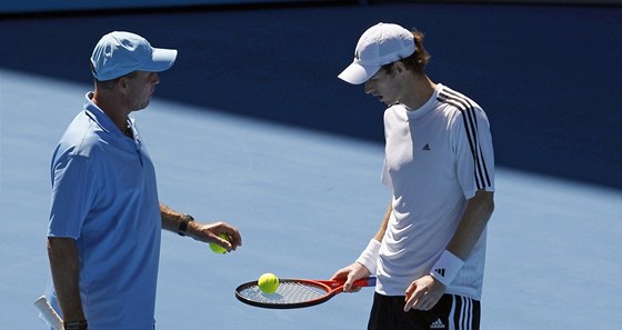 Ivan Lendl (vlevo) a Andy Murray na tréninku v Melbourne