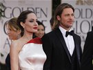 Zlaté glóby 2012: Angelina Jolie a Brad Pitt