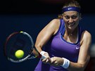 RÁNA Z BEKHENDU. Petra Kvitová ve svém úvodním vystoupení na Australian Open. 