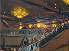 Zábry z galaveeru v restauraci Milano na zádi výletní lodi Costa Concordia.