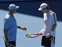 Ivan Lendl (vlevo) a Andy Murray na trninku v Melbourne
