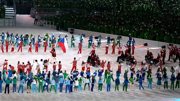 Česká výprava na slavnostním zahájení paralympiády ve Vancouveru