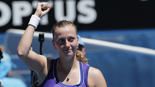 JE TO TAM. Petra Kvitov ve svm vodnm vystoupen na Australian Open. 