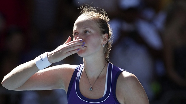 POLIBEK DIVÁKM. Petra Kvitová ve druhém kole Australian Open. 