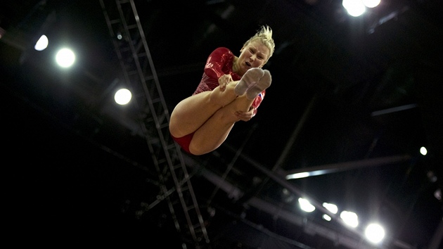 Zita Frydrychová p�i p�edolympijské sout�i v d�ji�ti londýnských her.