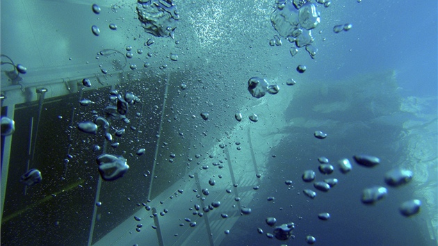 Obí Concordia je pod vodou z celé poloviny (17. ledna 2012)