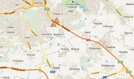 Nehoda na dlnici D1 u Prhonic.