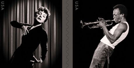 Edith Piaf a Miles Davis na nov vydaných potovních známkách