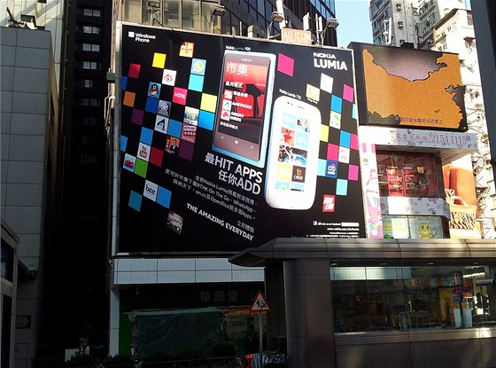 Reklama na nové Nokie Lumia v Hong Kongu