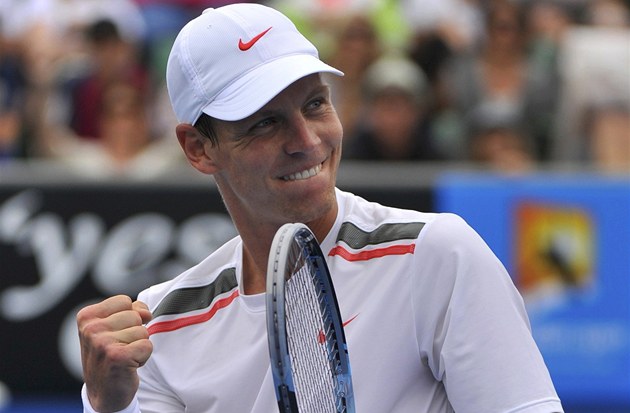POVEDLO SE. Tomá� Berdych ve t�etím kole Australian Open.