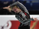 Jevgenij Pljuenko v kvalifikaci mistrovství Evropy v Sheffieldu