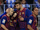 SLÁVA MESSIMU. Barcelona se raduje z dalího gólu argentinského stelce. 