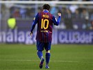 MALÝ TITÁN. Lionel Messi pomohl Barcelon k vítzství u tvrtým hattrickem v