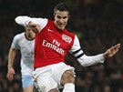 Robin van Persie, kapitán Arsenalu, stílí gól z pokutového kopu v zápase FA