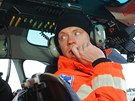Jan Buda jako pilot vrtulníku pi natáení seriálu Sanitka 2 na