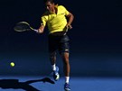 FOREHAND. Nicolas Almagro v utkání osmifinále Australian Open proti Tomái