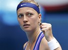 ANO. Petra Kvitová a její vítzné gesto ve tvrtfinálovém duelu Australian Open