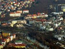 Leteck pohled na Karlovy Vary.