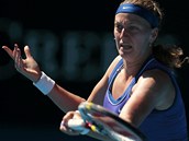 KONCENTRACE. Petra Kvitov pi deru v utkn 4.kola Australian Open proti An