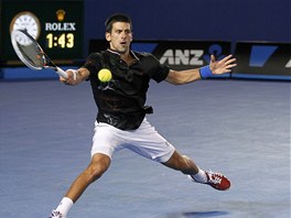 U MKU. Novak Djokovi pi deru ve finle Australian Open v Melbourne.