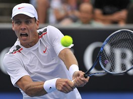 BEKHEND. Tom Berdych ve tetm kole Australian Open.