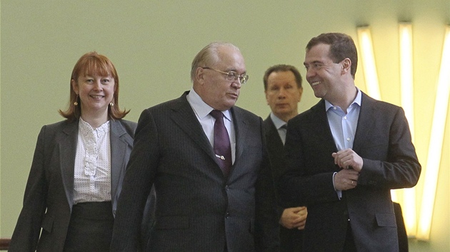 Ruský prezident Dmitrij Medvedv na Moskevské státní univerzit (25. ledna 2011)