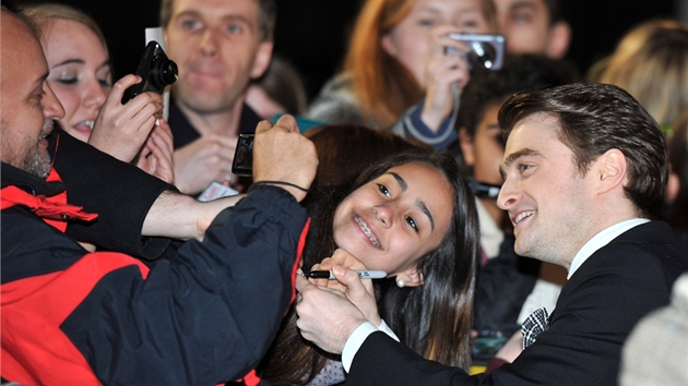 Daniel Radcliffe na svtové premiée filmu ena v erném (Londýn, 24. ledna