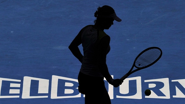 STN. Kim Clijstersov v semifinlovm utkn Australian Open v Melbourne.