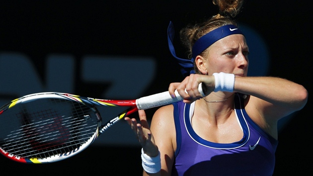 BOJ O FINÁLE. Petra Kvitová v semifinálovém utkání Australian Open v Melbourne