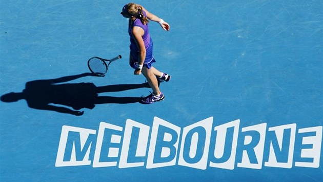 SMUTEK. Petra Kvitová na Australian Open v Melbourne.