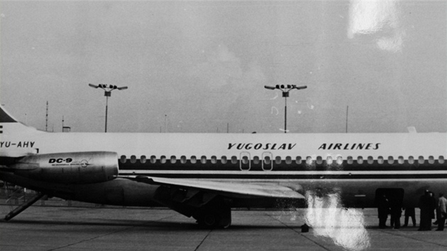 Letadlo DC-9 spolenosti Jugoslovenski Aerotransport