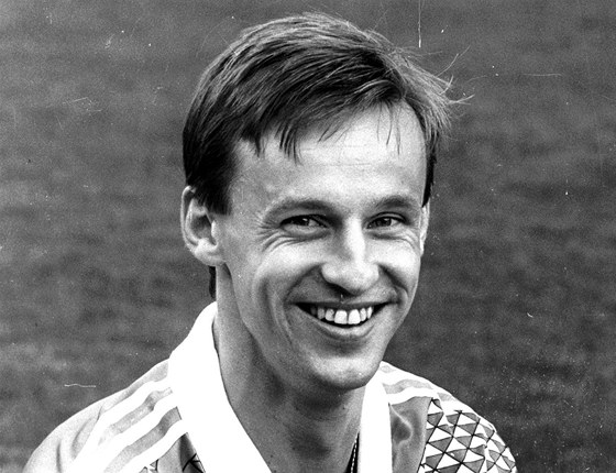 Frantiek Straka jako fotbalista eskoslovenské reprezentace (1. dubna 1990)