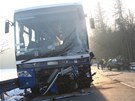 Tragická sráka autobusu a felicie na silnici I/14 nedaleko Dobruky. 