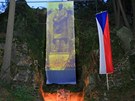 Sochu Masaryka promítli v sobotu v Rudce u Kuntátu - Monumentální socha