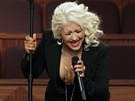 Christina Aguilera zazpívala na pohbu zpvaky Etty Jamesové (28. ledna 2012).