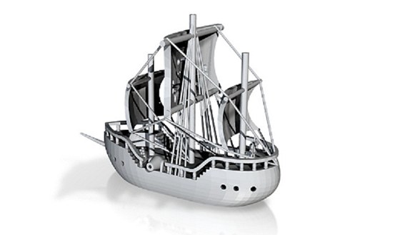Model pirátské lodi z loga stránek Pirate Bay byl jedním z prvních sdílených 3D "výkresů" v nové kategorii "Physibles".