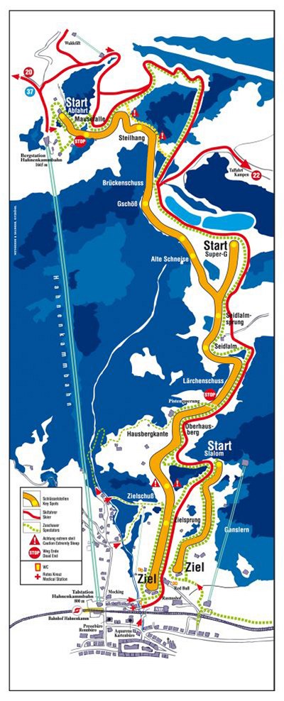 Hahnenkamm, nejt잚 sjezdovka svta 