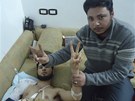 Mu zranný pi ostelování msta Homs (6. února 2012)