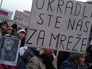 Protesty proti politikm v Bratislav.