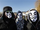 Demonstrace svolaná eskou pirátskou stranou na praský Klárov proti nedávnému