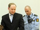 Anders Behring Breivik u soudu, který rozhoduje o prodlouení jeho vazby. (6.