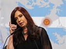 Argentinská prezidentka Cristina Fernandezová promlouvá v Buenos Aires ped...