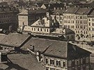 Praské elezniní nádraí Vyehrad (uprosted) na pohlednici ze zaátku 30.