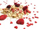 Valentýnská sms na pípravu müsli obsahuje také cukrová srdíka