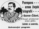 Prkopník kinematografie Viktor Ponrepo reklamu nepodceoval (z knihy Zaniklý