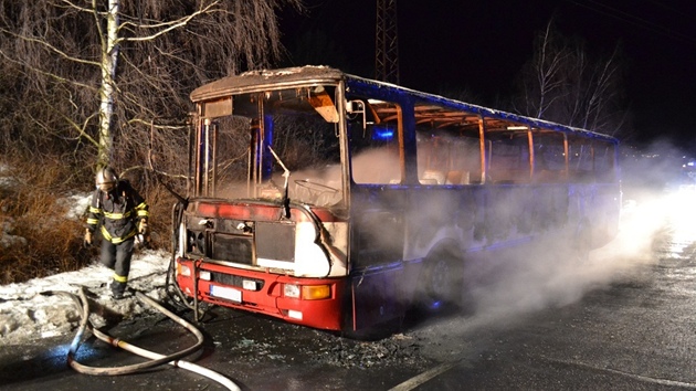 Linkov autobus v Paceicch na Liberecku po poru