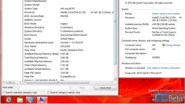 Údajný snímek z Windows 8 (bulit 8022), který ukazuje absenci tla�ítka Start