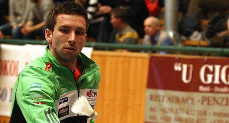 Petr Koukal bhem mistrovství republiky v badmintonu