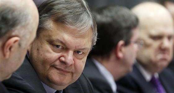 ecký ministr financí Evangelos Venizelos na jednání svých evropských protjk